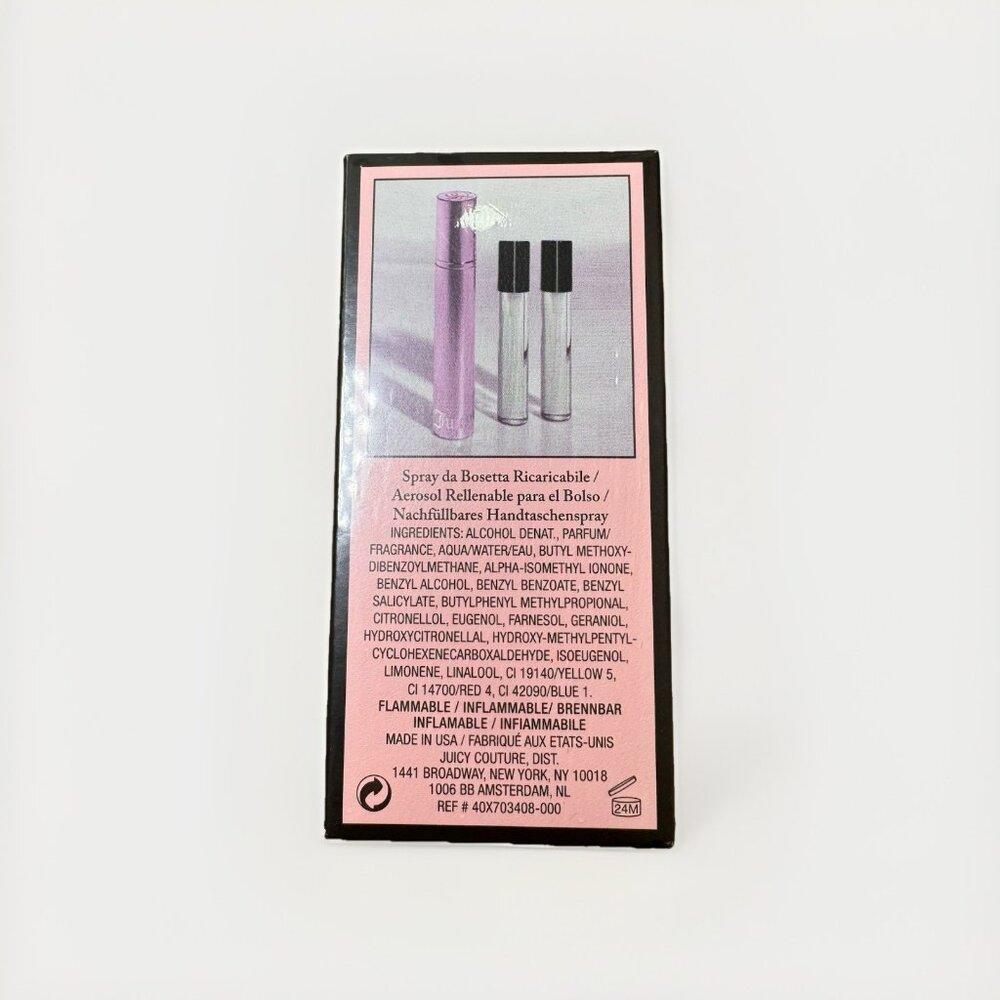 juicy couture refillable purse spray With 2 Refill Bottles Included Brand New - Picture 3 of 3
